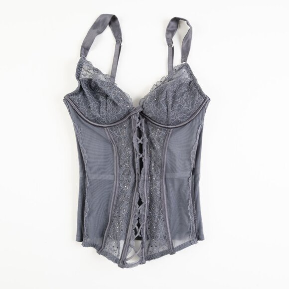 VICTORIA'S SECRET grey corset lingerie size 34B - Picture 1 of 11